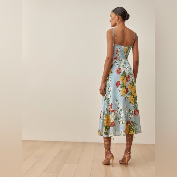 NWT Reformation Blue Floral Enya Midi Dress 8 - Picture 7 of 11
